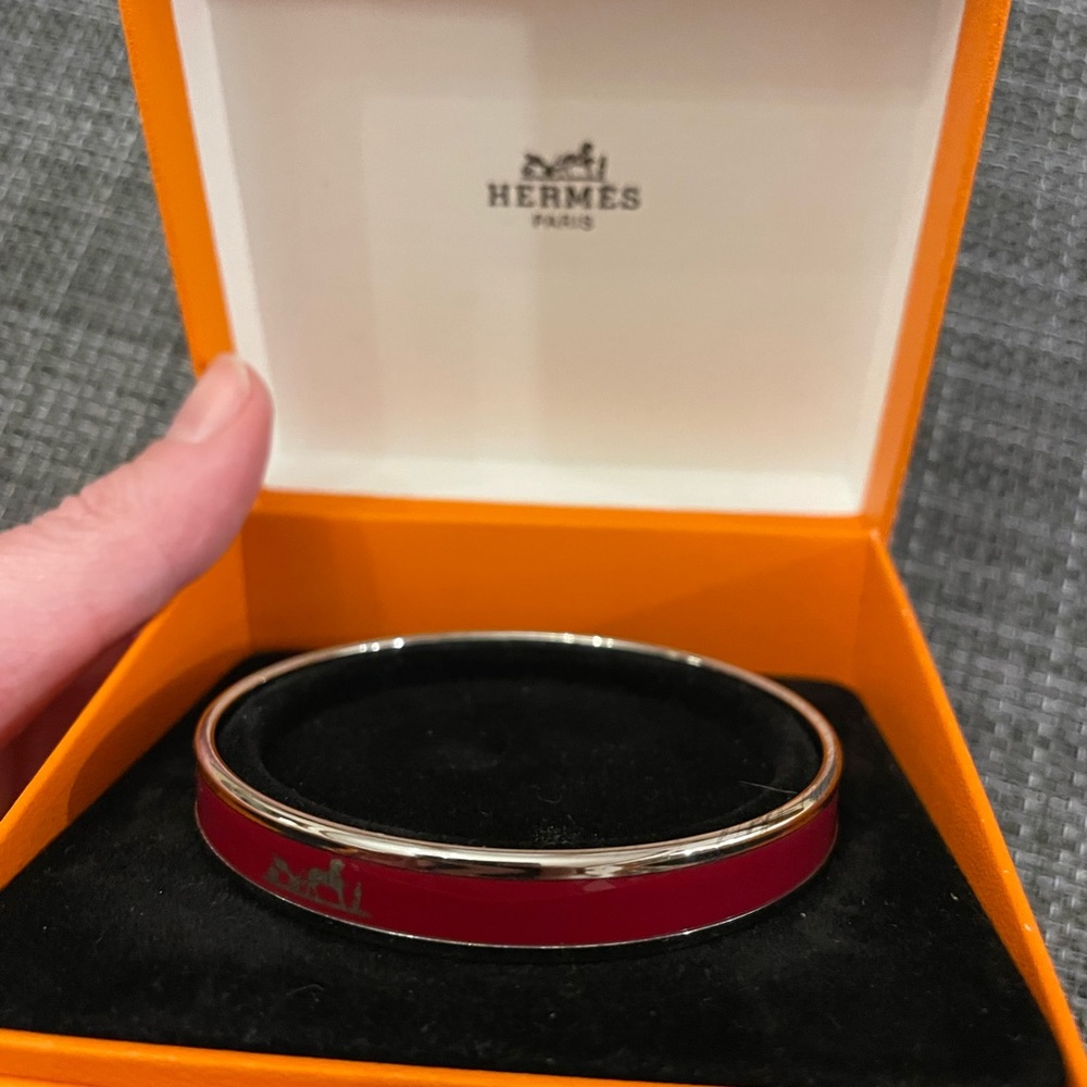 Hermes maroon enamel bracelet
